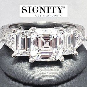 925 Sterling Silver, Signity Diamond CZ Ring